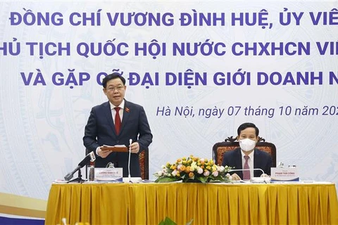 Председатель Национального собрания Выонг Динь Хюэ выступает. (Фото: ВИА)