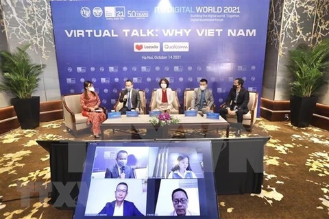 «Онлайн-дискуссия: Почему Вьетнам?» проводится на полях Международного союза электросвязи (ITU) Digital World 2021 14 октября. (Фото: ВИА)