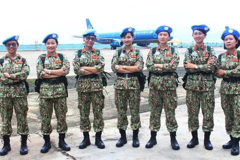 Вьетнамские женщины-офицеры по поддержанию мира. (Фото: phunuvietnam.vn)
