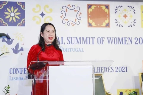Вице-президент Во Тхи Ань Суан выступила на церемонии открытия конференции. (Фото: ВBА)