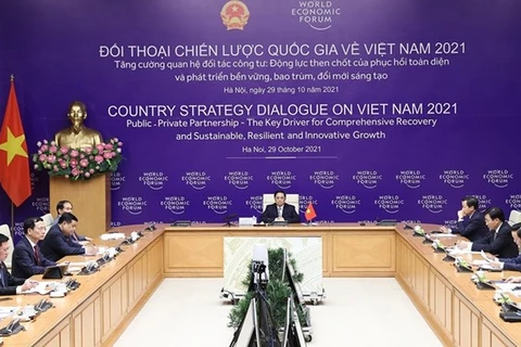Национальный стратегический диалог между Вьетнамом и ВЭФ на Ханойском мосту. (Фото: Зыонг Жанг/ВИА)
