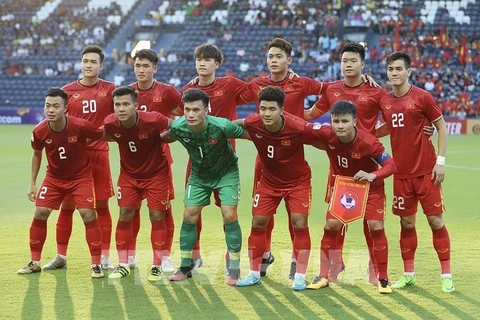 Cборная U23 Вьетнама по футболу. (Фото: Хоанг Линь/ВИА)