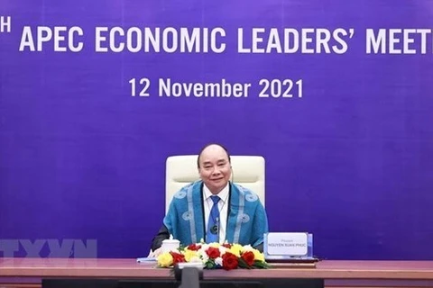 Президент Нгуен Суан Фук принимает участие в 28-й встрече лидеров экономик АТЭС. (Фото: ВИА)
