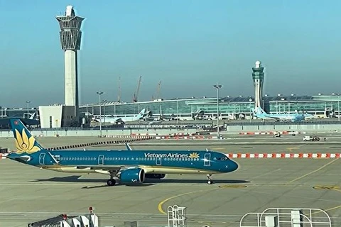 Самолет Vietnam Airlines в аэропорту Инчхон, Южная Корея. (Фото: ВИА)