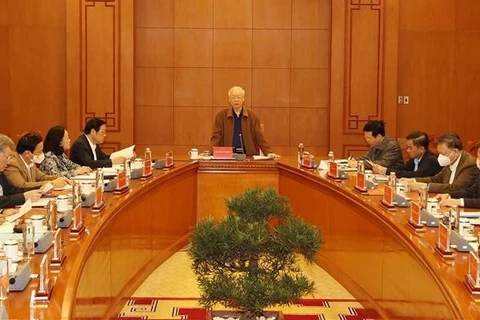 Генеральный секретарь Нгуен Фу Чонг выступил с речью на заседании. (Фото: ВИА)