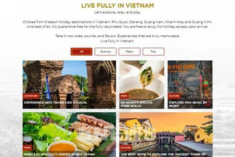 Интерфейс веб-сайта для продвижения туризма для иностранных посетителей по адресу https://vietnam.travel. (Скриншоты)