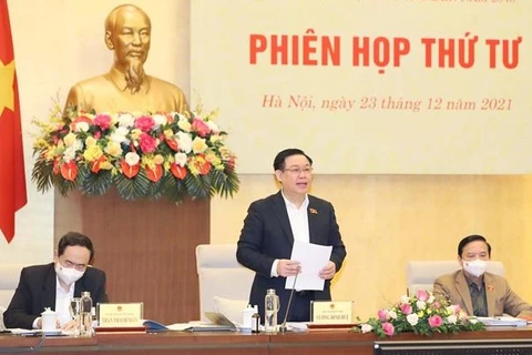 На встрече выступил председатель Национального собрания Выонг Динь Хюэ. (Фото: ВИА)