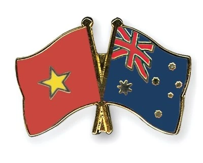 Флаги Вьетнама (слева) и Австралии (Источник: crossed-flag-pins.com)