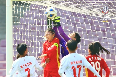 Женская сборная Вьетнама вышла в четвертьфинал Кубка Азии 2022 года. (Фото: ВИА)