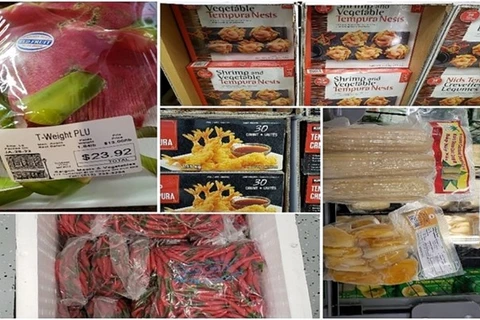 Вьетнамские продукты на полках канадского супермаркета. (Фото: moit.gov.vn) 