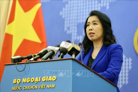 Пресс-секретарь МИДа Вьетнама Ле Тхи Тху Ханг. (Фото: Зыонг Жанг/ВИА)
