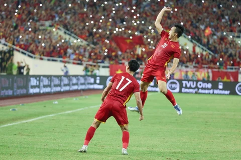 Ням Мань Зунг (17 номер) забил единственный гол финального матча. (Фото: Хай Ан/Vietnam+)