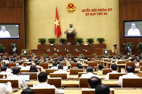 На заседании третьей сессии Национального собрания 15-го созыва. (Фото: ВИА)