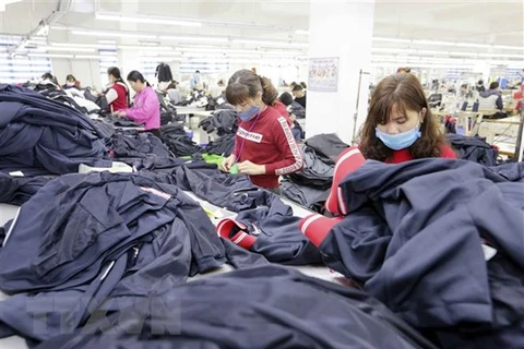 Производить швейные изделия на экспорт в компании Хунгвиет, провинция Хынг-иен. (Фото: Чан Виет/ВИА)