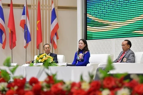 Вице-президент Во Тхи Ань Суан общается с вьетнамской общиной в Таиланде. (Фото: ВИА)