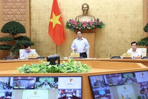 Премьер-министр Фам Минь Тьинь выступает на встрече (ВИА) 