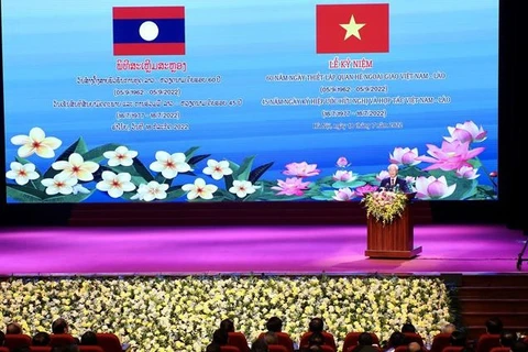 Генеральный секретарь ЦК КПВ Нгуен Фу Чонг выступил на церемонии с торжественной речью. (Фото: ВИА)