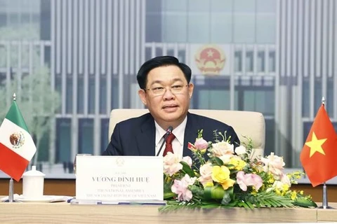 Выступает председатель Национального собрания Выонг Жинь Хюэ. (Фото: ВИА)
