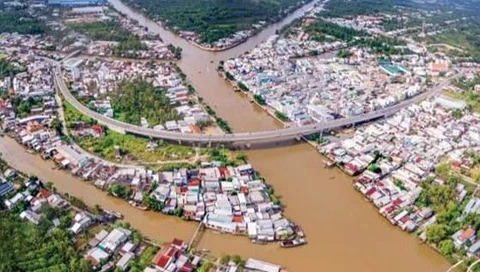 Вид с воздуха на город залива Нга провинции Хаужанг (Фото: laodong.vn) 