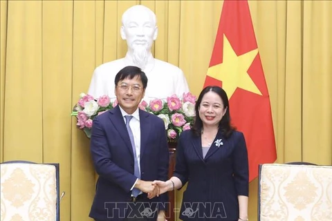 Вице-президент Во Тхи Ань Суан приняла г-на Ли Юань Сионга, президента и генерального директора AIA Group (США). (Фото: ВИА)