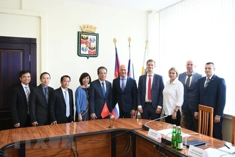 Посол Вьетнама в Российской Федерации Данг Минь Кхой имел рабочую встречу с руководством Краснодара. (Фото: опубликовано ВИА)