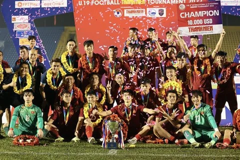 Вьетнамская футбольная сборная выиграла Международный турнир U19 2022 года. (Фото: ВИА)