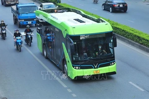 Электробус Винбус в Ханое. (Фото: ВИА)