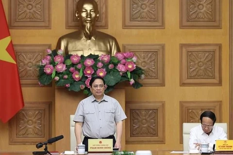 Премьер-министр Фам Минь Тьинь провел совещание по развертыванию ответных мер на супертайфун. (Фото: ВИА)