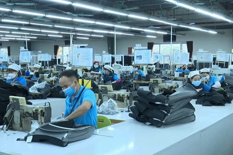 Сотрудники компании CellMech International Vina, которая специализируется на производстве автомобильных компонентов в промышленном парке Хайкуанг в провинции Виньфук. (Фото: ВИА) 