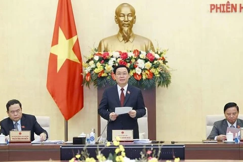 Председатель НС Выонг Динь Хюэ выступил со вступительной речью. (Фото ВИА)