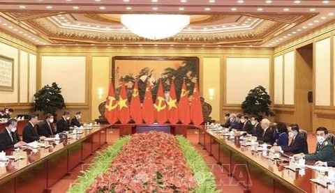 Генеральный секретарь ЦК КПВ Нгуен Фу Чонг провел переговоры с Генеральным секретарем ЦК КПК, Председателем КНР Си Цзиньпином. (Фото: Чи Зунг/ВИА)