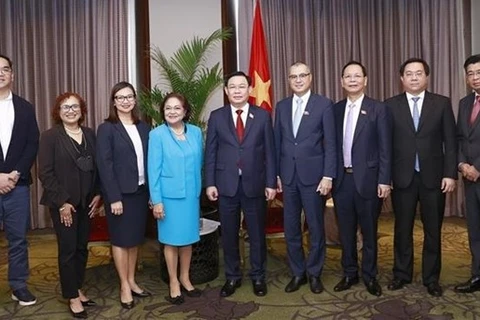 Председатель НС Вьетнама Выонг Динь Хюэ 25 ноября в Маниле в рамках официального визита на Филиппины принял президента Clark Development Corporation (CDC) Агнес Деванадеру. (Фото: ВИА)
