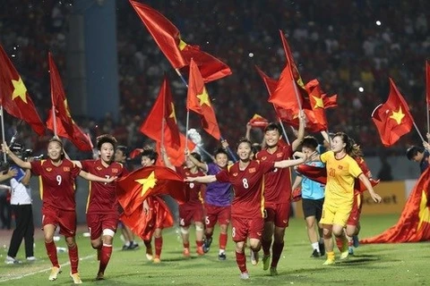 Женская сборная Вьетнама по футболу успешно защитила свой титул на 31-х Играх Юго-Восточной Азии (Фото: ВИА) 