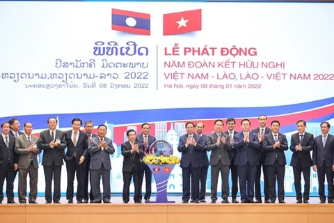 На открытии Года дружбы Вьетнам-Лаос и Лаос-Вьетнам 2022. (Фото: ВИА) 