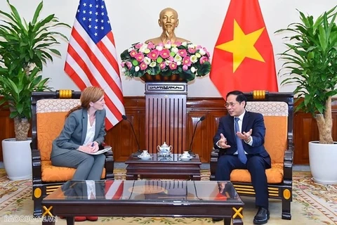 Министр иностранных дел Буй Тхань Шон принял г-жу Саманту Пауэр, генерального директора Агентства США по международному развитию (USAID). (Источник: Báo Quốc tế)