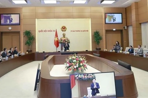 На встрече председателя НС Выонг Динь Хюэ с руководителями дипломатических представительств Вьетнама за рубежом на 2023-2026 гг. (Фото: ВИА)