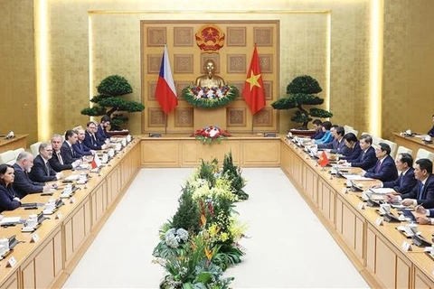 Премьер-министр Фам Минь Тьинь провел переговоры с премьер-министром Чехии Петром Фиалой. (Фото: ВИА)
