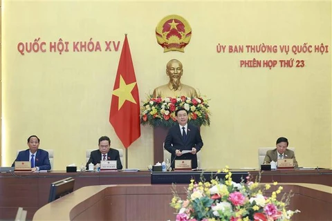 Председатель Национального собрания Выонг Динь Хюэ выступил со вступительной речью. (Фото: ВИА)