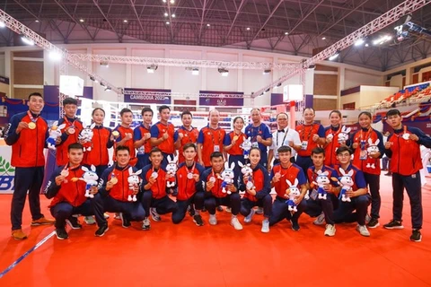 136-ю - последнюю золотую медаль Вьетнам завоевал в кикбоксинге. (Фото ВИА)