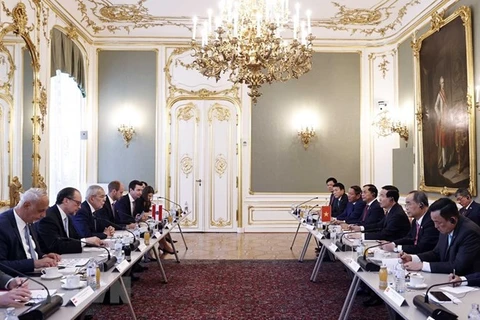 Президент Во Ван Тхыонг проводит переговоры с Президентом Австрии Александром Ван дер Белленом. (Фото: Тхонг Нят/ВИА)