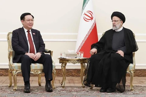 Во второй половине дня 8 августа 2023 года (по местному времени) в Тегеране председатель Национального собрания Выонг Динь Хюэ встретился с президентом Ирана Эбрагимом Раиси. (Фото: Зоан Тан/ВИА)