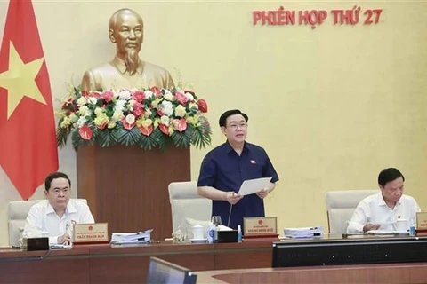 Председатель НС Выонг Динь Хюэ выступает на заседании (Фото: ВИA)