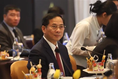 Министр иностранных дел Буй Тхань Шон сопредседательствует на 5-м заседании Совместного комитета Вьетнама и Таиланда по двустороннему сотрудничеству в Бангкоке 11 апреля. (Фото: ВИA)