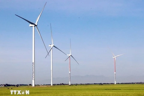 Проект ветроэлектростанции «Ханбарам» в общине Бакфонг, уезд Тхуанбак, провинция Ниньтхуан. (Фото: ВИА)