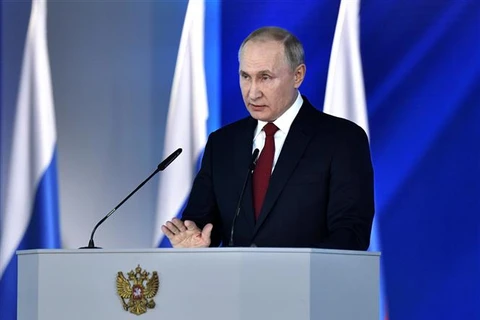 Президент России Владимир Путин выступил с ежегодным посланием Федеральному собранию в столице Москва15 января 2020 года. (Фото: AFP/ВИА).