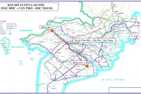 Дельта Меконга будет иметь две новые скоростные автомагистрали, связанные с автомагистралью Север-Юг. (Фото Tuoitre.vn)