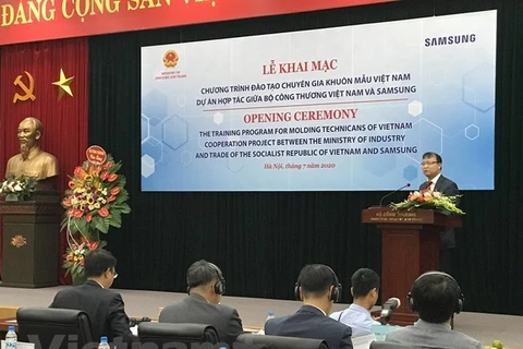 Заместитель министра промышленности и торговли До Тханг Хай выступает на церемонии запуска программы. (Фото: ВИА)