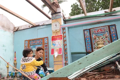 Дом в коммуне Суанкань городок Шонгкау провинции Фуйен полностью разрушен из-за урагана “Молаве”. (Фото: ВНА) 