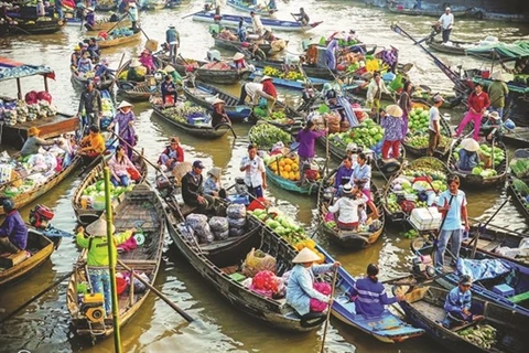 Город Кантхо запустил проект зеленого туризма на плавучем рынке Кайранг, одном из самых посещаемых мест в районе дельты Меконга (Фото: canthotourism.vn)