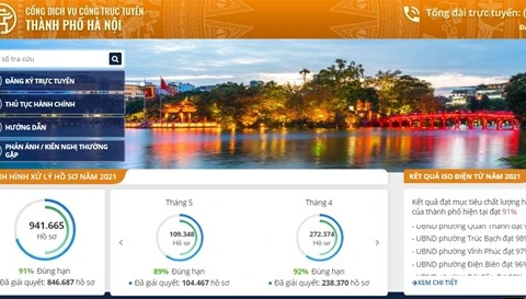 Портал госуслуг Ханоя онлайн (Скриншот, фото: ВИА) 